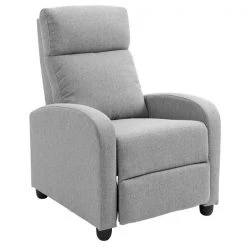 Fauteuil inclinable manuel Homcom en tissu, gris clair