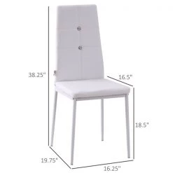 Chaises de salle à manger blanches et rembourrées à haut dossier HomCom avec pattes en acier, ensemble de 4 7 Chaises de salle à manger blanches et rembourrées à haut dossier HomCom avec pattes en acier, ensemble de 4 -HOMCOM Soldes 2022 330951153 AlternateImage2 l