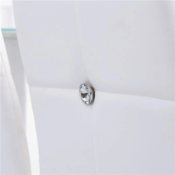 Chaises de salle à manger blanches et rembourrées à haut dossier HomCom avec pattes en acier, ensemble de 4 5 Chaises de salle à manger blanches et rembourrées à haut dossier HomCom avec pattes en acier, ensemble de 4 – Image 5