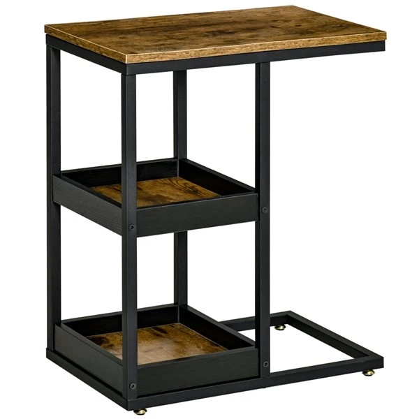 Table pour canapé rectangulaire HomCom en bois brun rustique 1 Table pour canapé rectangulaire HomCom en bois brun rustique