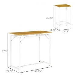 Ensemble de table haute moderne et rectangulaire HomCom en acier blanc et en MDF avec tabourets 7 Ensemble de table haute moderne et rectangulaire HomCom en acier blanc et en MDF avec tabourets -HOMCOM Soldes 2022 330951179 AlternateImage2 l