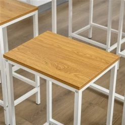 Ensemble de table haute moderne et rectangulaire HomCom en acier blanc et en MDF avec tabourets 9 Ensemble de table haute moderne et rectangulaire HomCom en acier blanc et en MDF avec tabourets -HOMCOM Soldes 2022 330951179 AlternateImage4 l