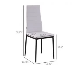 Chaises de salle à manger blanches et rembourrées à haut dossier HomCom en similicuir, ensemble de 4 -HOMCOM Soldes 2022 330951181 AlternateImage2 l