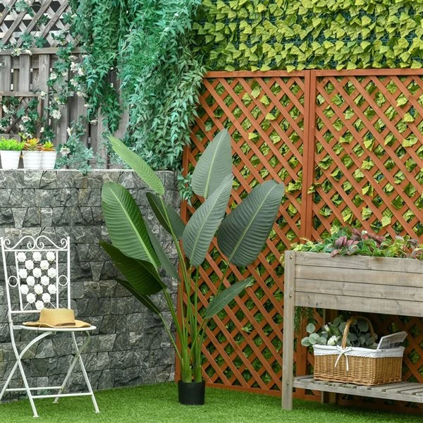 Bananier artificiel HomCom de 63 po en pot, vert 3 Bananier artificiel HomCom de 63 po en pot, vert – Image 3