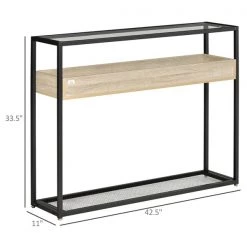 Table console moderne HomCom en verre trempé -HOMCOM Soldes 2022 330951191 AlternateImage2 l