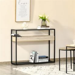 Table console moderne HomCom en verre trempé -HOMCOM Soldes 2022 330951191 AlternateImage3 l