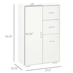 Armoire de rangement à 2 tiroirs HomCom de 27 1/2 po x 43 1/4 po en panneau de particules blanc -HOMCOM Soldes 2022 330951202 AlternateImage2 l
