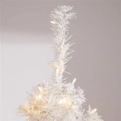 Arbre de Noël artificiel blanc HomCom de 6 pi charnu avec 250 lumières DEL blanc chaud -HOMCOM Soldes 2022 330951204 AlternateImage2 l