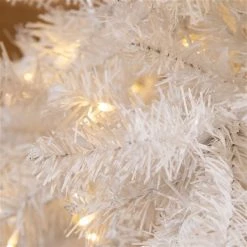 Arbre de Noël artificiel blanc HomCom de 6 pi charnu avec 250 lumières DEL blanc chaud -HOMCOM Soldes 2022 330951204 AlternateImage3 l
