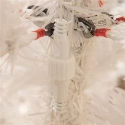 Arbre de Noël artificiel blanc HomCom de 6 pi charnu avec 250 lumières DEL blanc chaud -HOMCOM Soldes 2022 330951204 AlternateImage4 l