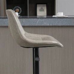 Tabouret de bar en cuir PU HomCom rembourré et pivotant à hauteur ajustable, gris, lot de 2 7 Tabouret de bar en cuir PU HomCom rembourré et pivotant à hauteur ajustable, gris, lot de 2 -HOMCOM Soldes 2022 330951213 AlternateImage4 l