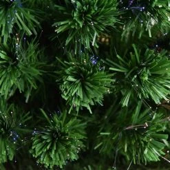 Arbre de Noël artificiel HomCom de 5 pi charnu avec 24 lumières DEL multicolores étincelantes et fibre optique, vert -HOMCOM Soldes 2022 330951221 AlternateImage3 l