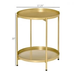 Table pour canapé ronde HomCom en métal, or 9 Table pour canapé ronde HomCom en métal, or -HOMCOM Soldes 2022 330951234 AlternateImage4 l