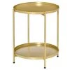 Table pour canapé ronde HomCom en métal, or