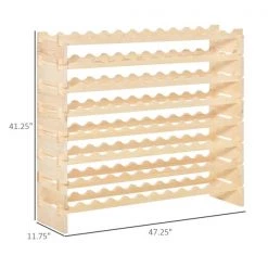 Porte-bouteilles de vin HomCom de 96 bouteilles en bois de pin naturel -HOMCOM Soldes 2022 330951236 AlternateImage2 l