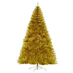 Arbre de Noël artificiel HomCom de 7,5 pi charnu et sans lumière, doré
