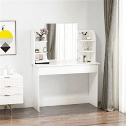 Coiffeuse blanche HomCom de 42,5 po avec 1 tiroir et 6 tablettes -HOMCOM Soldes 2022 330951259 AlternateImage5 l