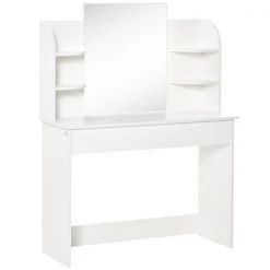 Coiffeuse blanche HomCom de 42,5 po avec 1 tiroir et 6 tablettes