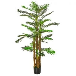Palmier tropical artificiel HomCom de 72,75 po en pot, vert