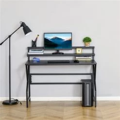 Bureau d'ordinateur HomCom moderne et contemporain noir de 22,75 po -HOMCOM Soldes 2022 330951267 AlternateImage3 l