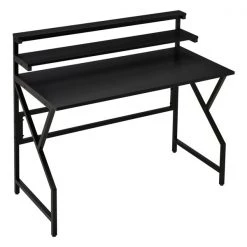 Bureau d'ordinateur HomCom moderne et contemporain noir de 22,75 po