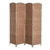 Paravent HomCom pliable en osier de résine brun à 4 panneaux