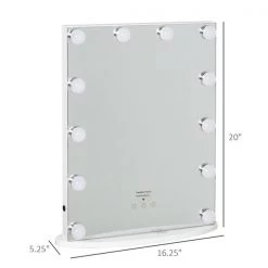 Miroir de maquillage rectangulaire HomCom de 5,25 po L. x 16,25 po l. avec cadre blanc et ampoules DEL 5 Miroir de maquillage rectangulaire HomCom de 5,25 po L. x 16,25 po l. avec cadre blanc et ampoules DEL -HOMCOM Soldes 2022 330951281 AlternateImage2 l