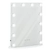 Miroir de maquillage rectangulaire HomCom de 5,25 po L. x 16,25 po l. avec cadre blanc et ampoules DEL