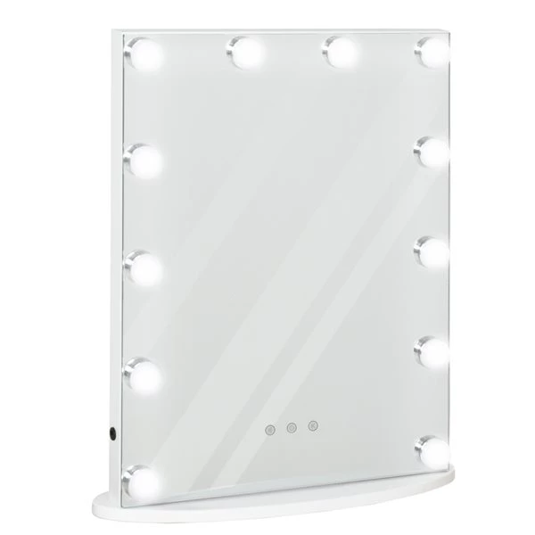 Miroir de maquillage rectangulaire HomCom de 5,25 po L. x 16,25 po l. avec cadre blanc et ampoules DEL 1 Miroir de maquillage rectangulaire HomCom de 5,25 po L. x 16,25 po l. avec cadre blanc et ampoules DEL