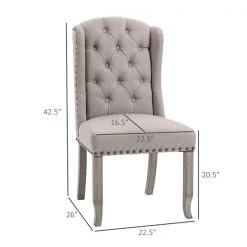 Chaise de salle à manger contemportaine rembourrée HomCom en polyester beige avec dossier en confessionnal -HOMCOM Soldes 2022 330951311 AlternateImage2 l