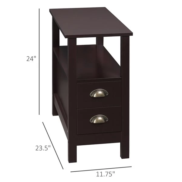 Table pour canapé rectangulaire HomCom en bois brun café 3 Table pour canapé rectangulaire HomCom en bois brun café – Image 3