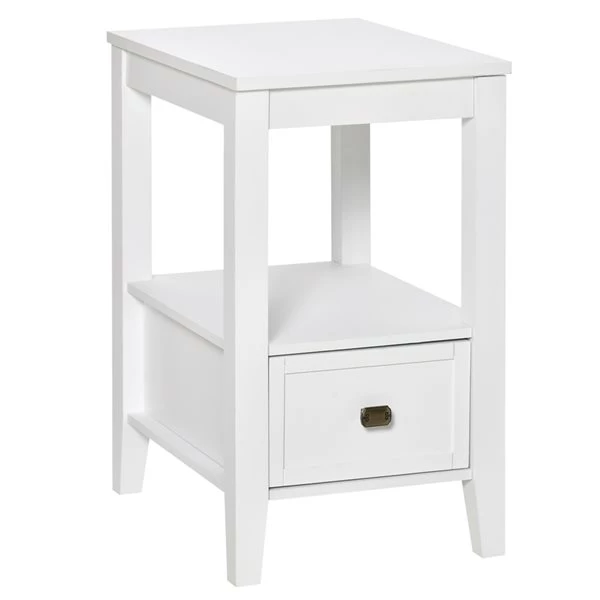 Table pour canapé rectangulaire HomCom en bois blanc 1 Table pour canapé rectangulaire HomCom en bois blanc