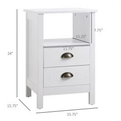 Table pour canapé HomCom moderne et rectangulaire en bois blanc -HOMCOM Soldes 2022 330951320 AlternateImage2 l