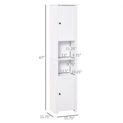 Armoire à linge HomCom autoportante en composite blanc de 15.75 po l. x 67 po h. x 11.75 po p. -HOMCOM Soldes 2022 330974665 AlternateImage2 l