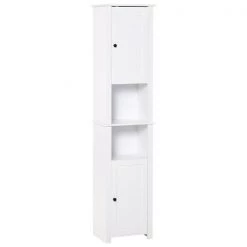 Armoire à linge HomCom autoportante en composite blanc de 15.75 po l. x 67 po h. x 11.75 po p.