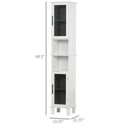 Armoire à linge HomCom autoportante en composite blanc et noir de 13.25 po l. x 69.5 po h. x 11.75 po p. 7 Armoire à linge HomCom autoportante en composite blanc et noir de 13.25 po l. x 69.5 po h. x 11.75 po p. -HOMCOM Soldes 2022 330974676 AlternateImage2 l