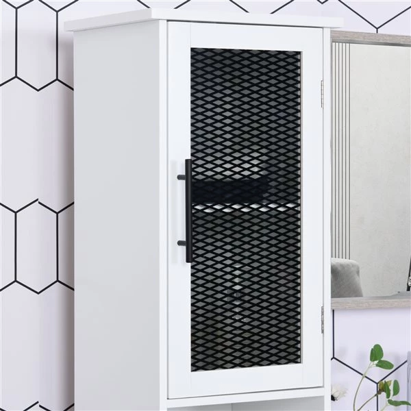 Armoire à linge HomCom autoportante en composite blanc et noir de 13.25 po l. x 69.5 po h. x 11.75 po p. 4 Armoire à linge HomCom autoportante en composite blanc et noir de 13.25 po l. x 69.5 po h. x 11.75 po p. – Image 4