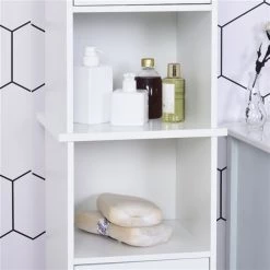 Armoire à linge HomCom autoportante en composite blanc et noir de 13.25 po l. x 69.5 po h. x 11.75 po p. 9 Armoire à linge HomCom autoportante en composite blanc et noir de 13.25 po l. x 69.5 po h. x 11.75 po p. -HOMCOM Soldes 2022 330974676 AlternateImage4 l