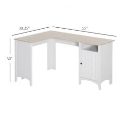 Bureau en L HomCom blanc moderne/contemporain de 17,75 po -HOMCOM Soldes 2022 330974695 AlternateImage2 l