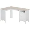 Bureau en L HomCom blanc moderne/contemporain de 17,75 po