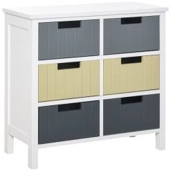 Commode multicolore HomCom à 6 tiroirs
