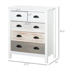 Commode multicolore HomCom à 5 tiroirs -HOMCOM Soldes 2022 330974730 AlternateImage2 l