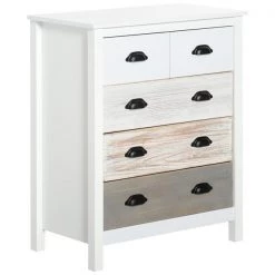Commode multicolore HomCom à 5 tiroirs