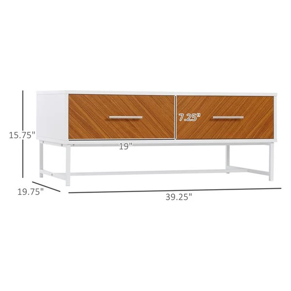 Table basse HomCom en composite blanc 3 Table basse HomCom en composite blanc – Image 3