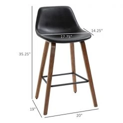 Tabourets de bar rembourrés HomCom noirs à hauteur de bar (27 po à 35 po), paquet de 2 -HOMCOM Soldes 2022 330974763 AlternateImage2 l