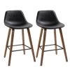 Tabourets de bar rembourrés HomCom noirs à hauteur de bar (27 po à 35 po), paquet de 2