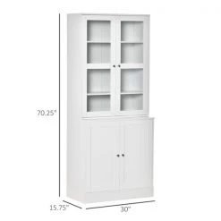 Bibliothèque HomCom blanche en composite à 4 tablettes avec armoire de rangement -HOMCOM Soldes 2022 330974764 AlternateImage2 l