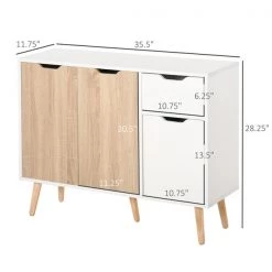 Crédence HomCom en composite blanc et bois naturel de 28 po -HOMCOM Soldes 2022 330974765 AlternateImage2 l