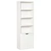 Bibliothèque HomCom en composite blanc à 4 tablettes avec armoire de rangement