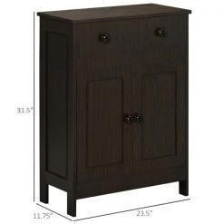 Armoire à linge autoportante HomCom en panneau de particules brun de 23.5 po l. x 31.5 po h. x 11.75 po p. -HOMCOM Soldes 2022 330974780 AlternateImage2 l